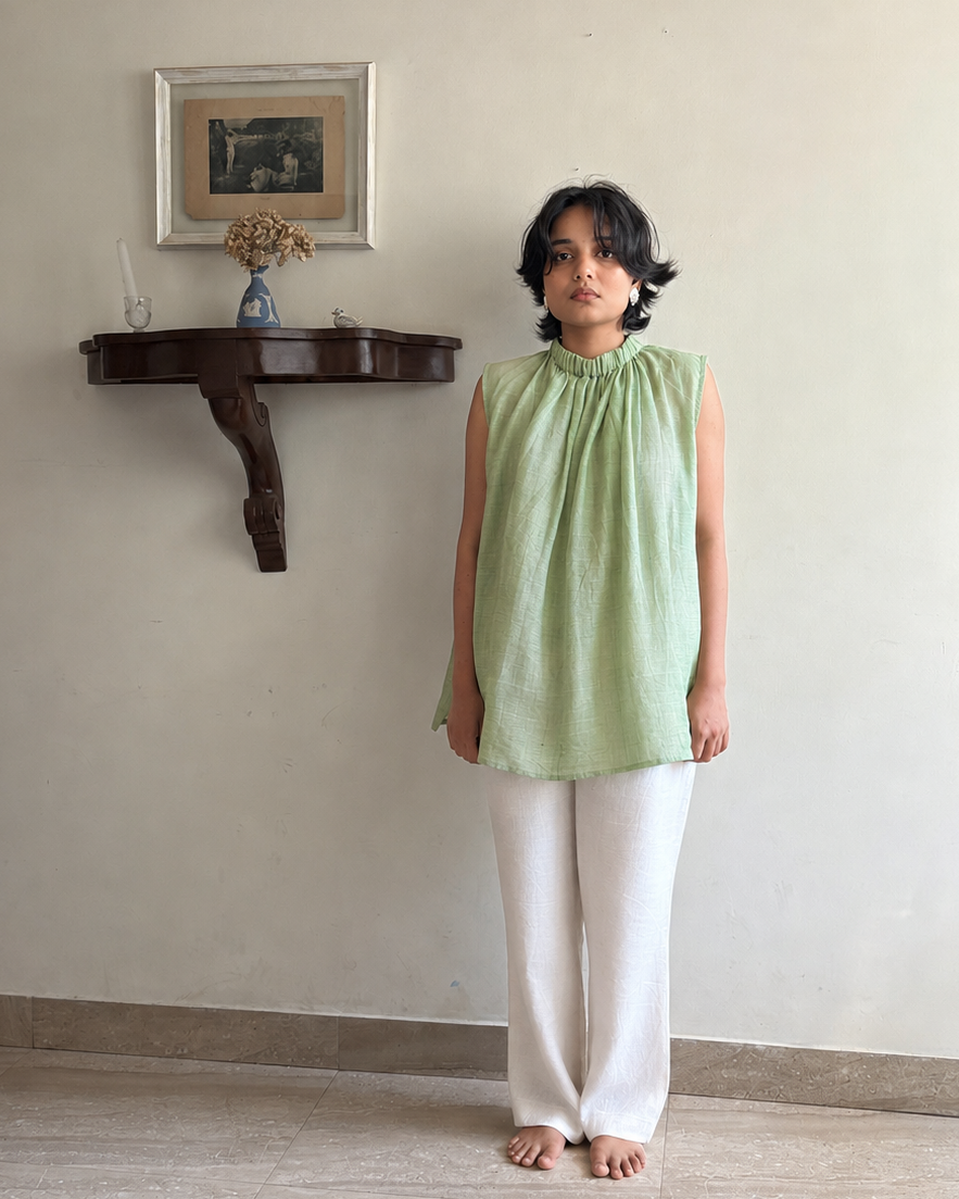 Saanjh - Leaf Green Freesize Top