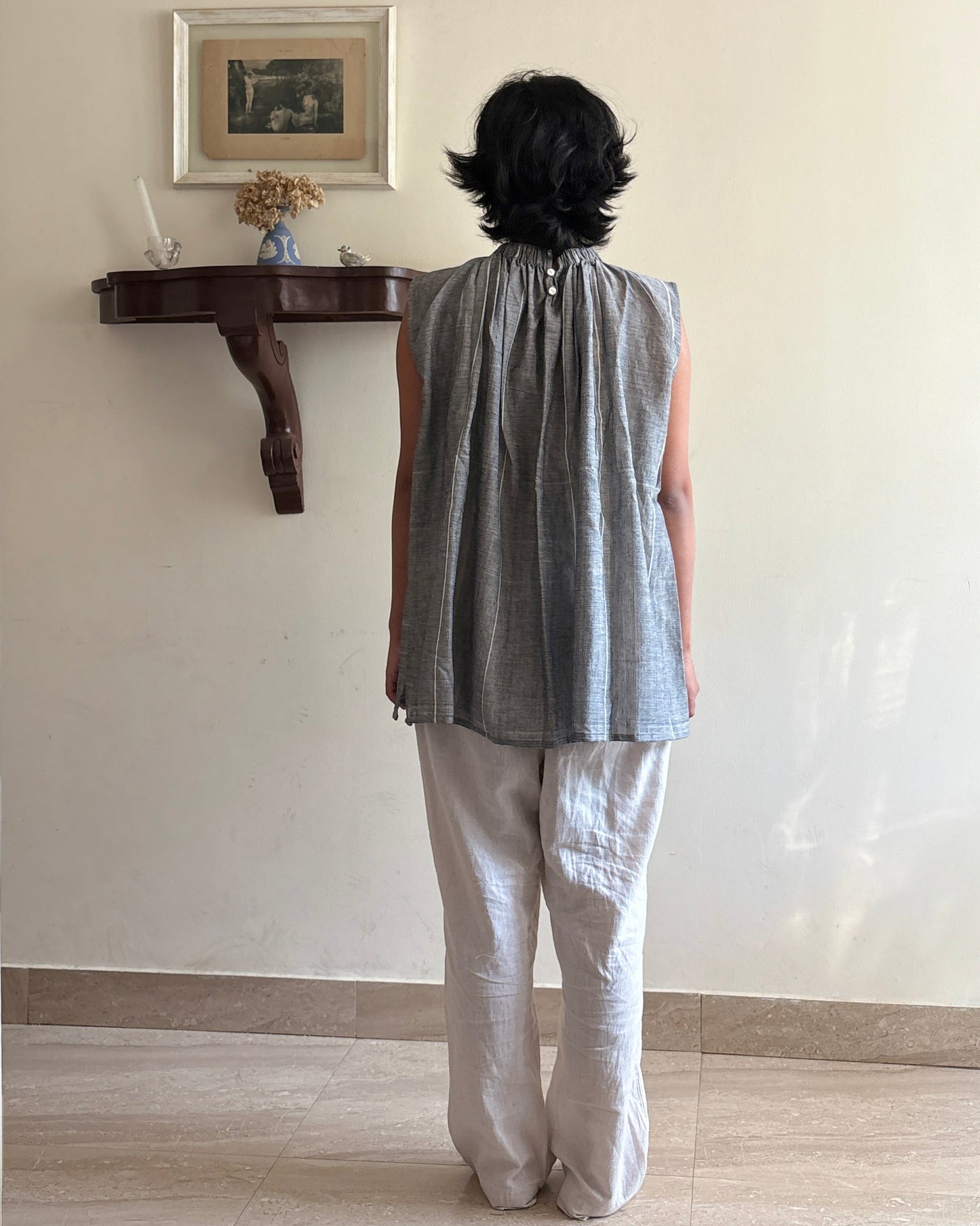 Saanjh -Grey freesize top