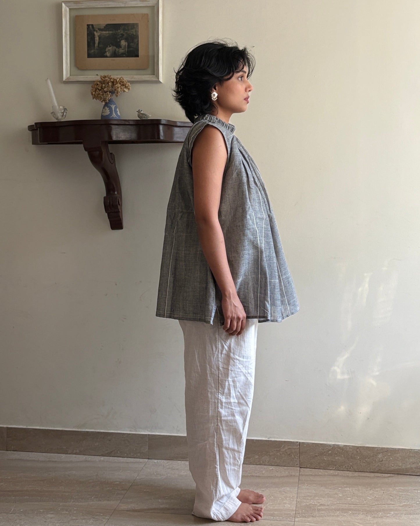 Saanjh -Grey freesize top
