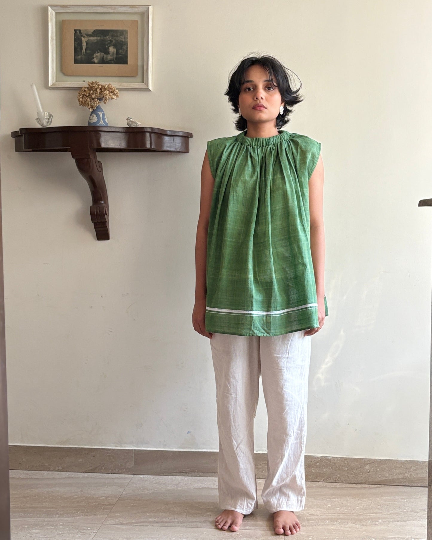 Saanjh - Green Freesize Top