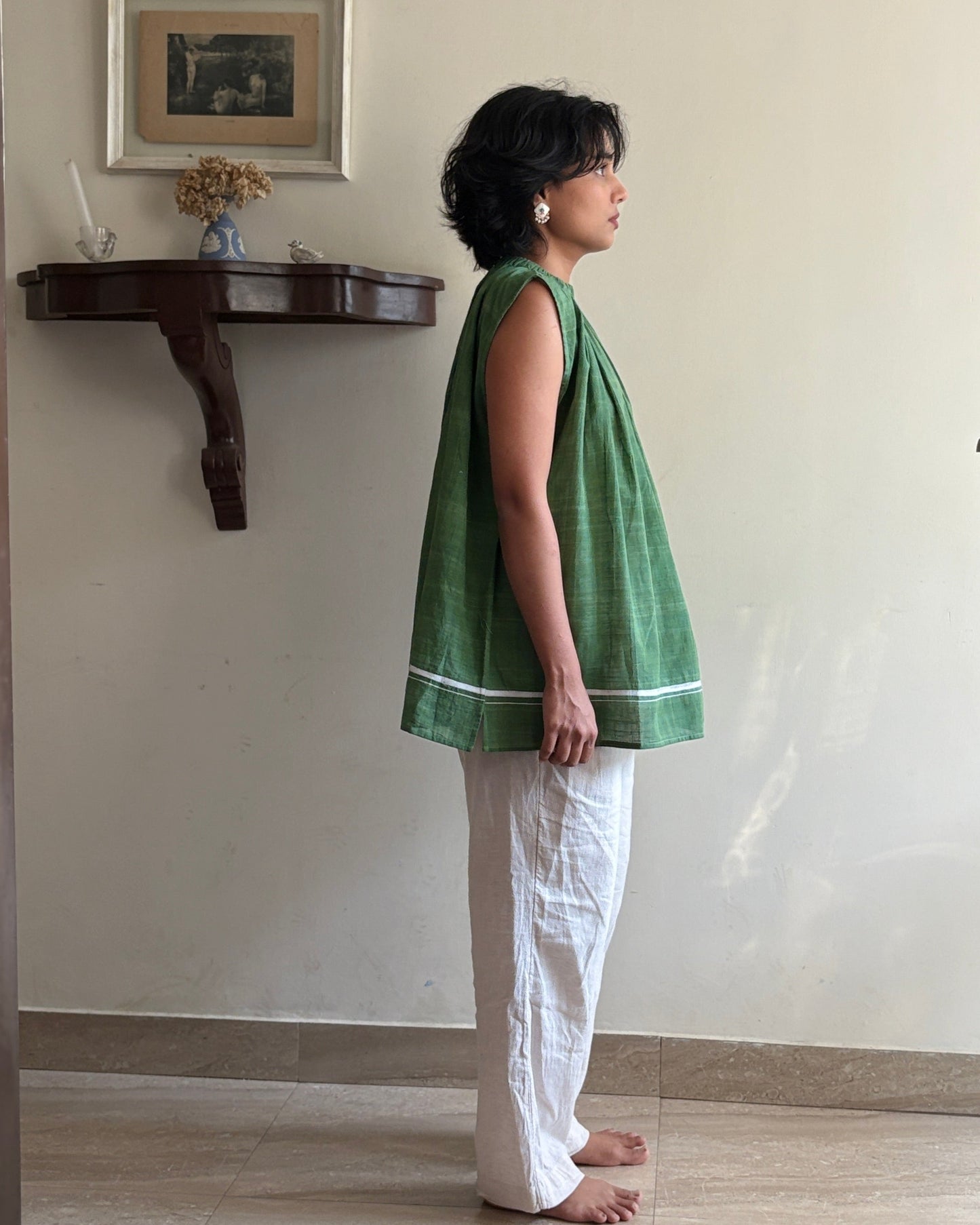 Saanjh - Green Freesize Top