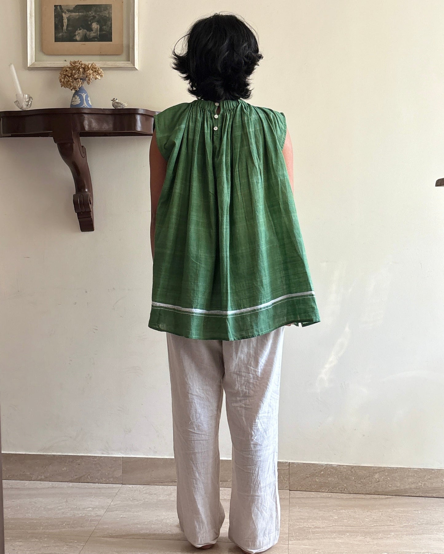 Saanjh - Green Freesize Top